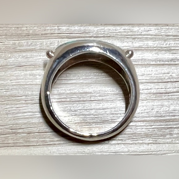 Vintage Marsala Sterling Silver Spiderweb Turquoise Marquise Ring, Size 7, 5g - Picture 6 of 10